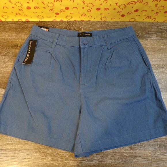 BANANA REPUBLIC Women's NWT Pleat Front Shorts Lot of 2 Tan & Blue Size 10 - Picture 7 of 11